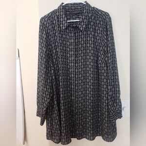 Lane Bryant Black and White Patterned Women's Top